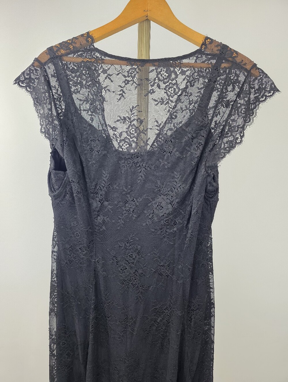 Popilush Women's Black Lace A-Line Split Front Shapewear Maxi Dress Size XXL - Picture 12 of 13